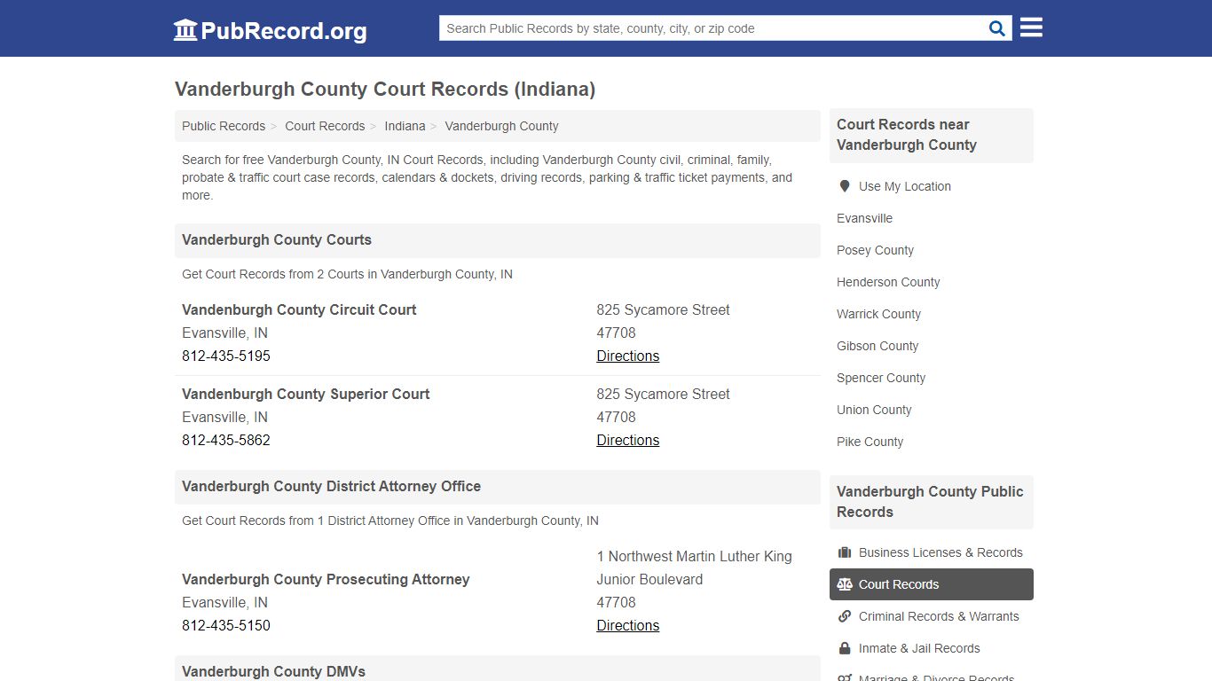 Vanderburgh County Court Records (Indiana) - PubRecord.org